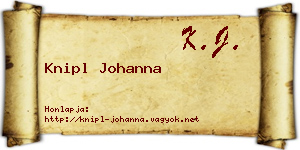 Knipl Johanna névjegykártya